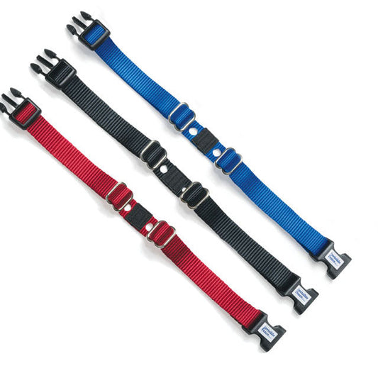 3 replacement nylon collars for Invisible fence in red, black and blue